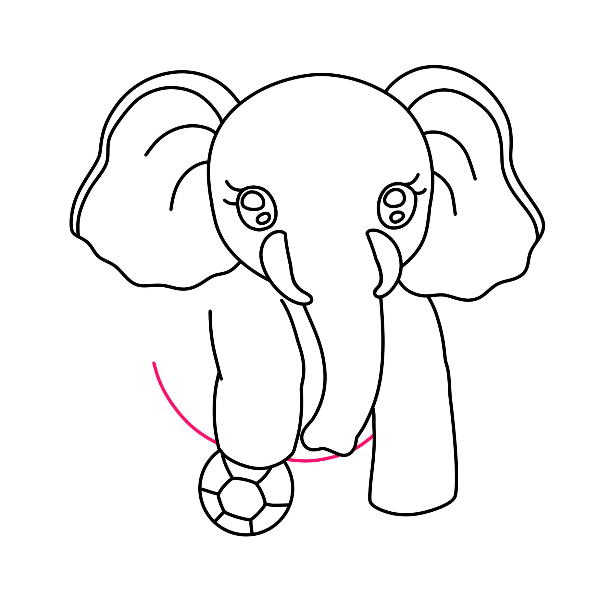 How to Draw a Cute Elephant - Step-8