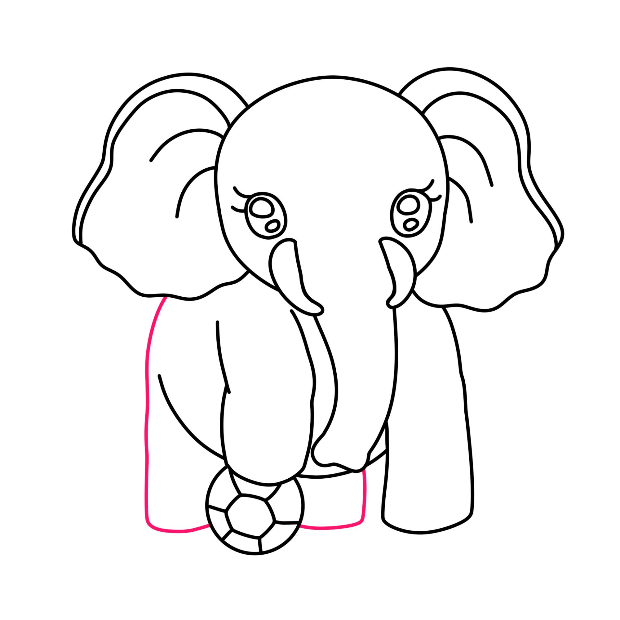 How to Draw a Cute Elephant - Step-9