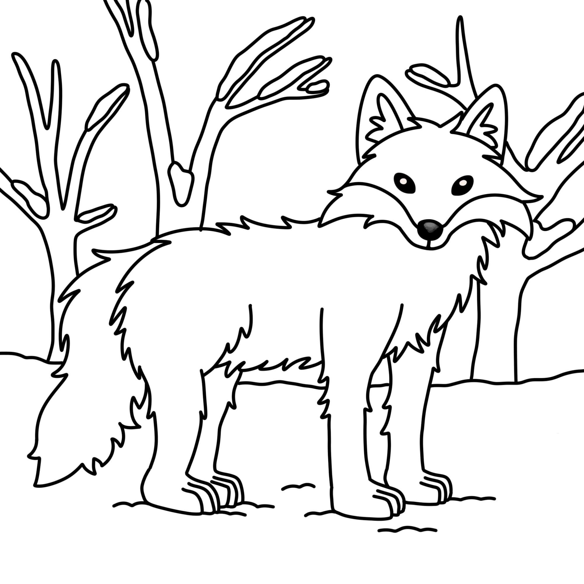 How to Draw a Fox - Step-12