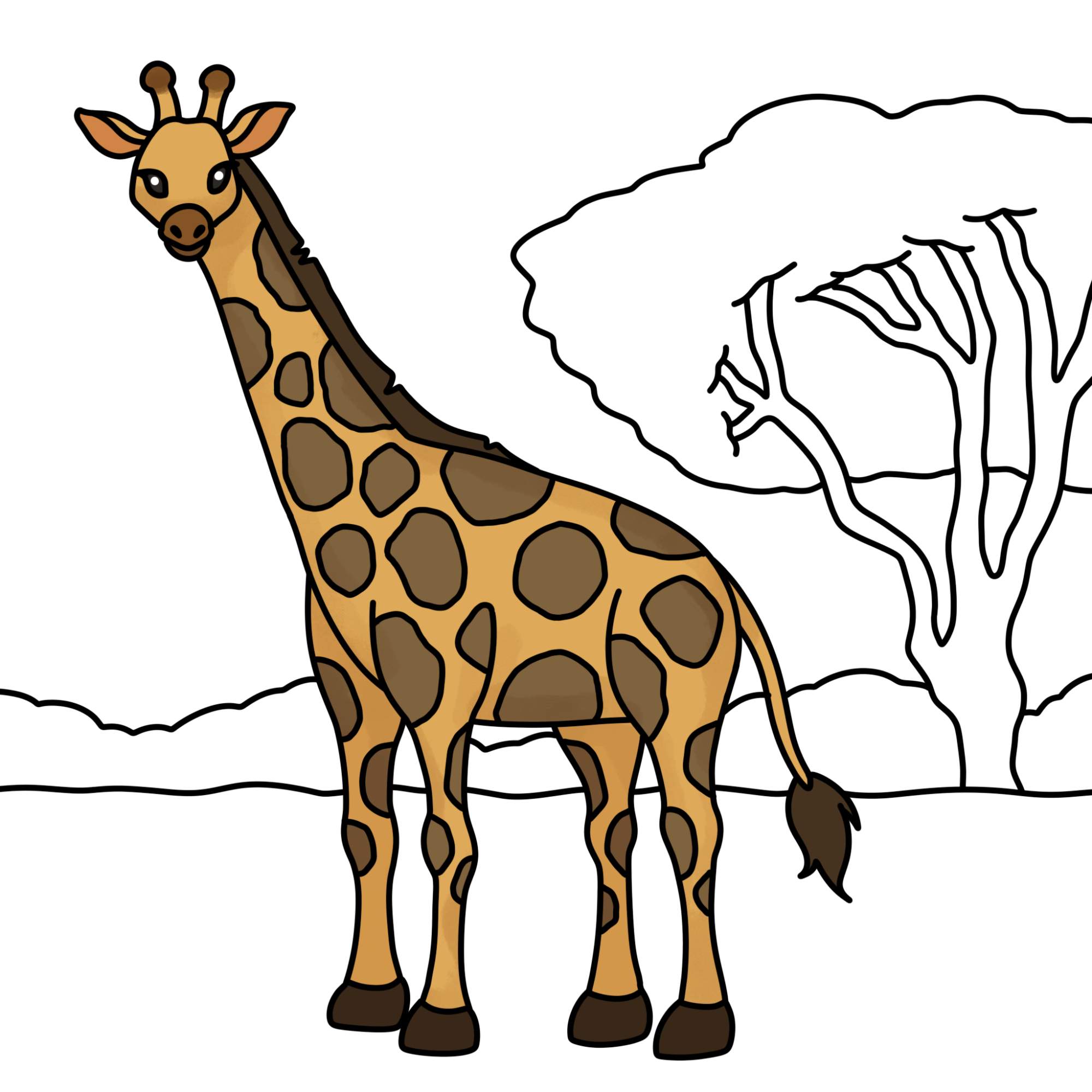 How to Draw a Giraffe - Step-17