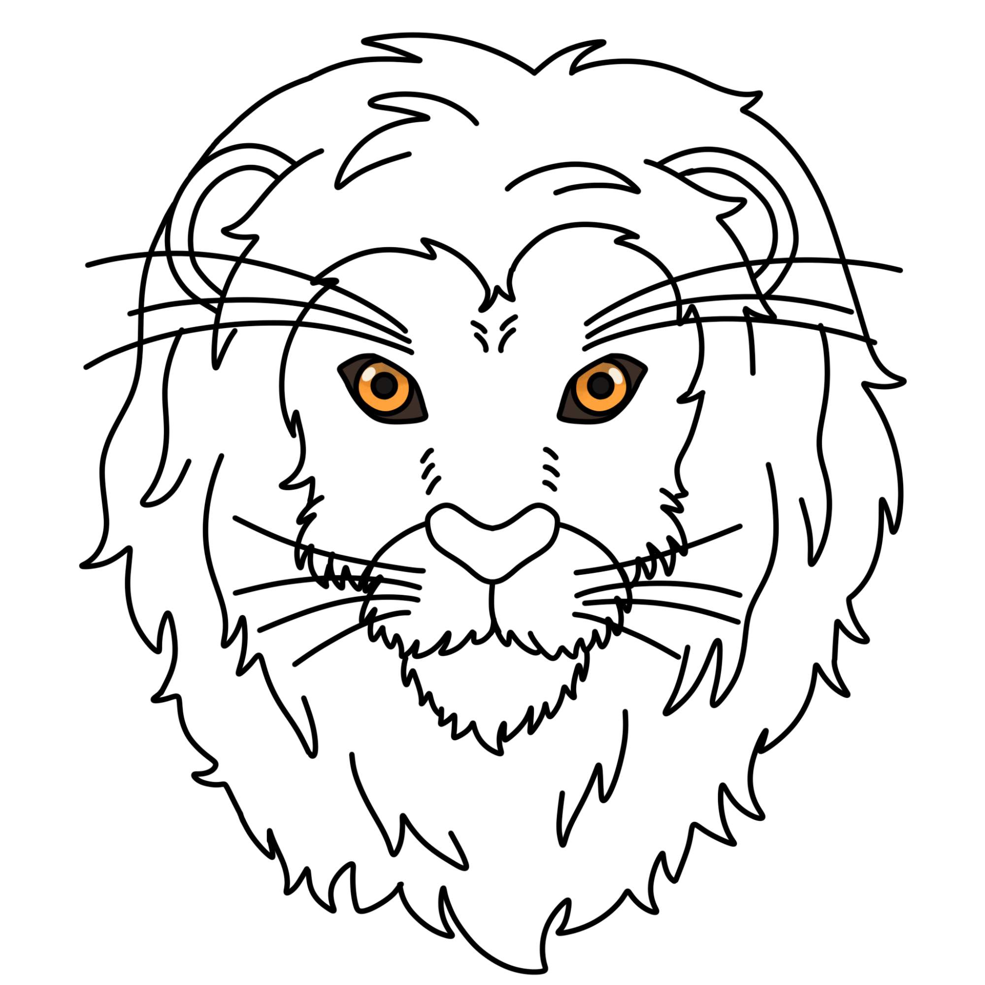 How to Draw a Lion Face - Step-12