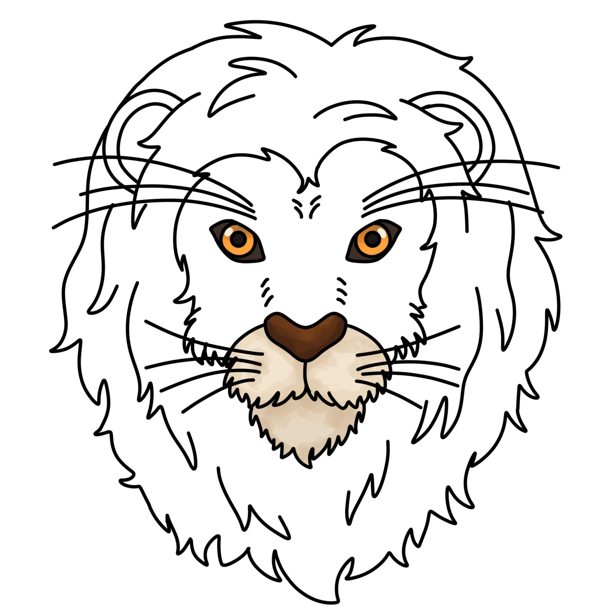 How to Draw a Lion Face - Step-13