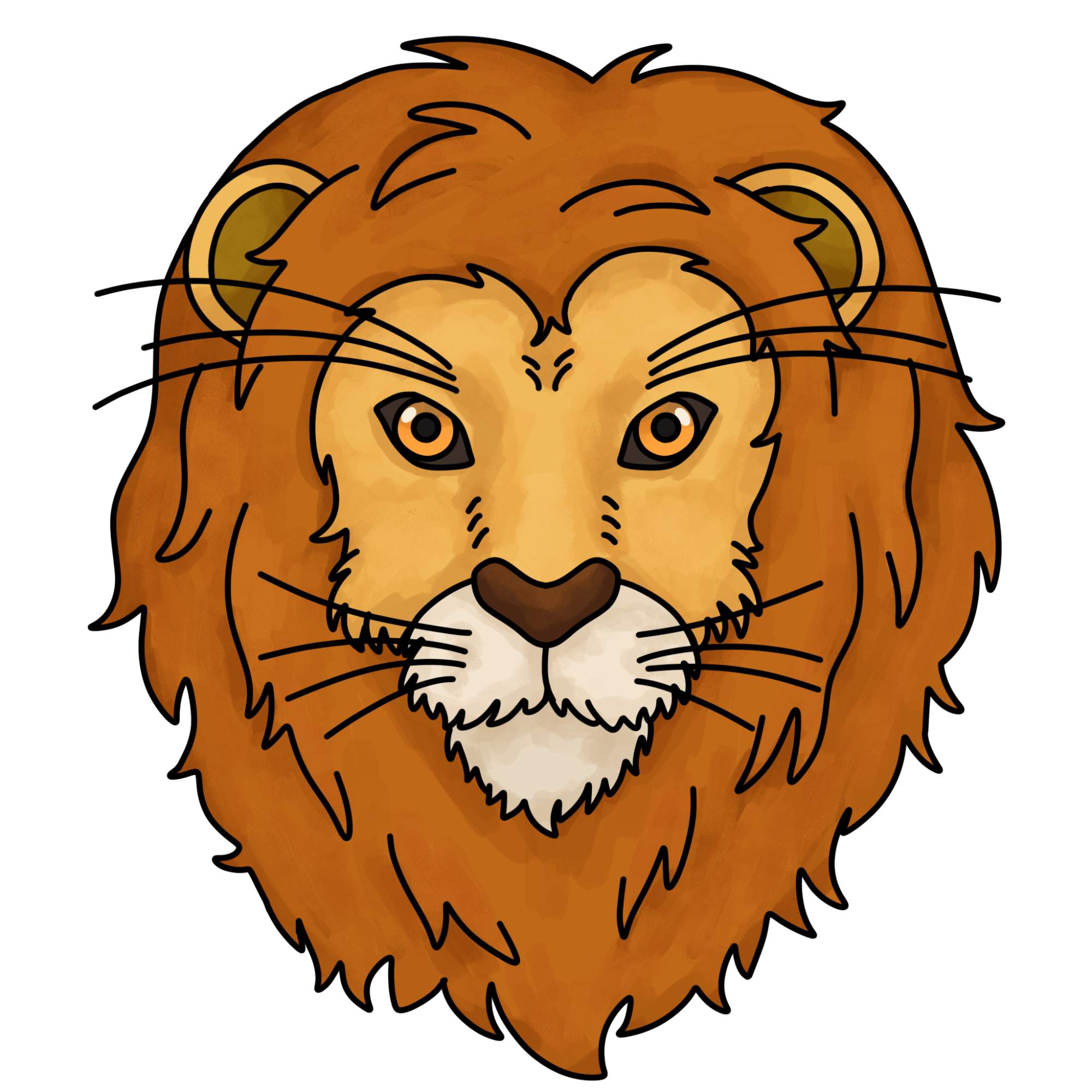 How to Draw a Lion Face - Step-15