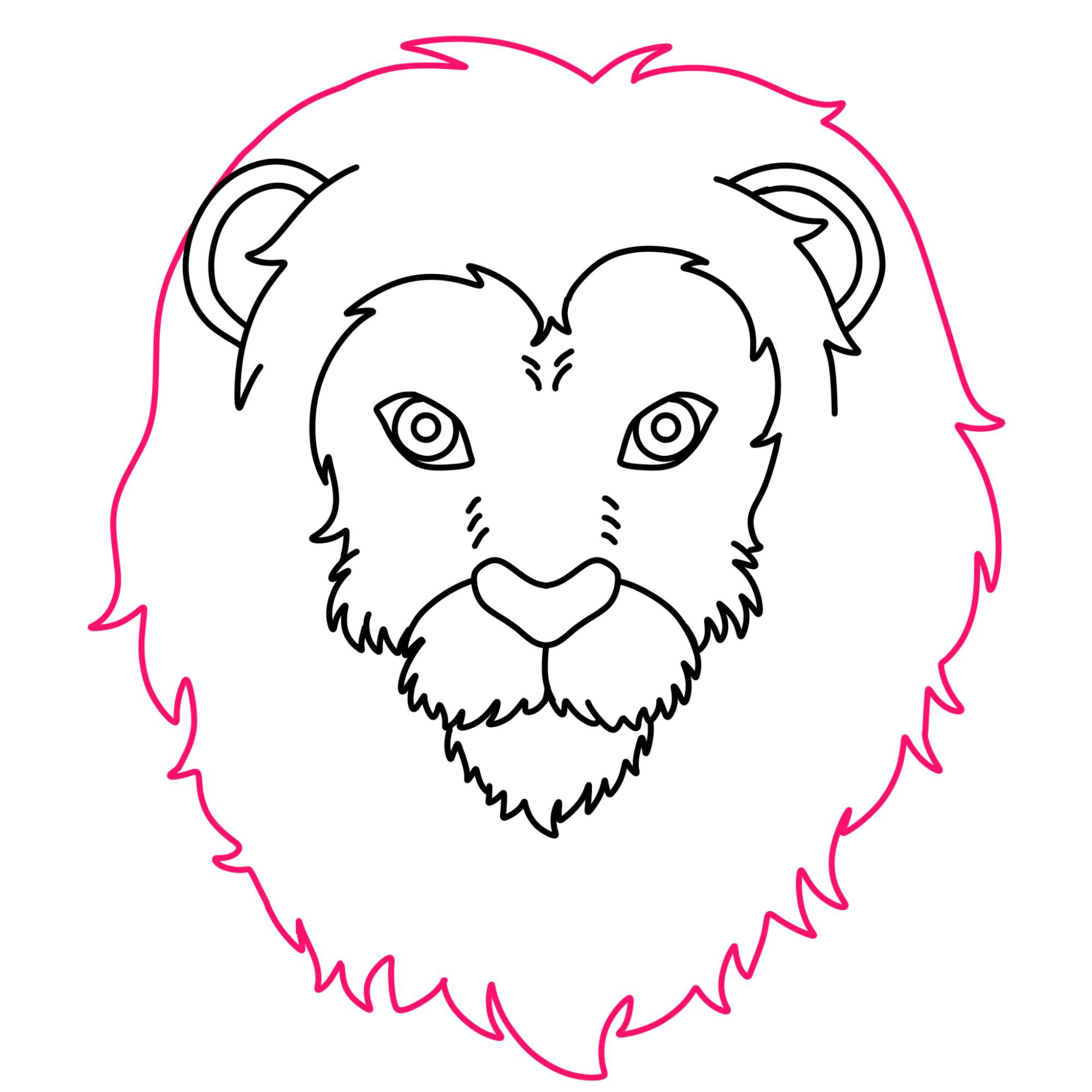 How to Draw a Lion Face - Step-9