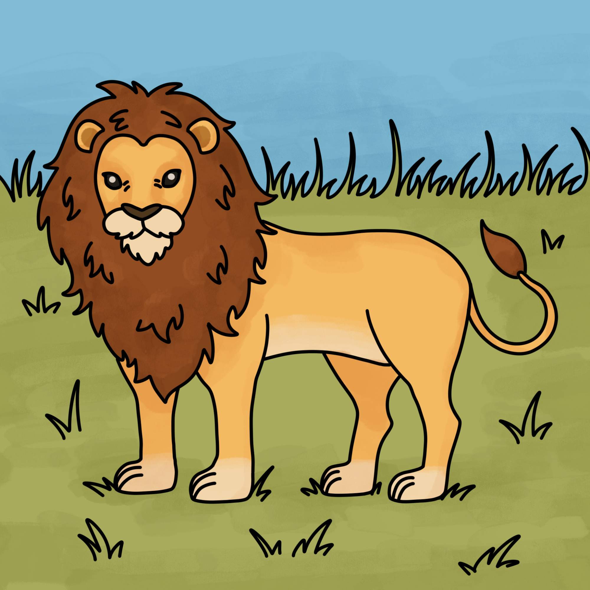 How to Draw a Lion - Step-15