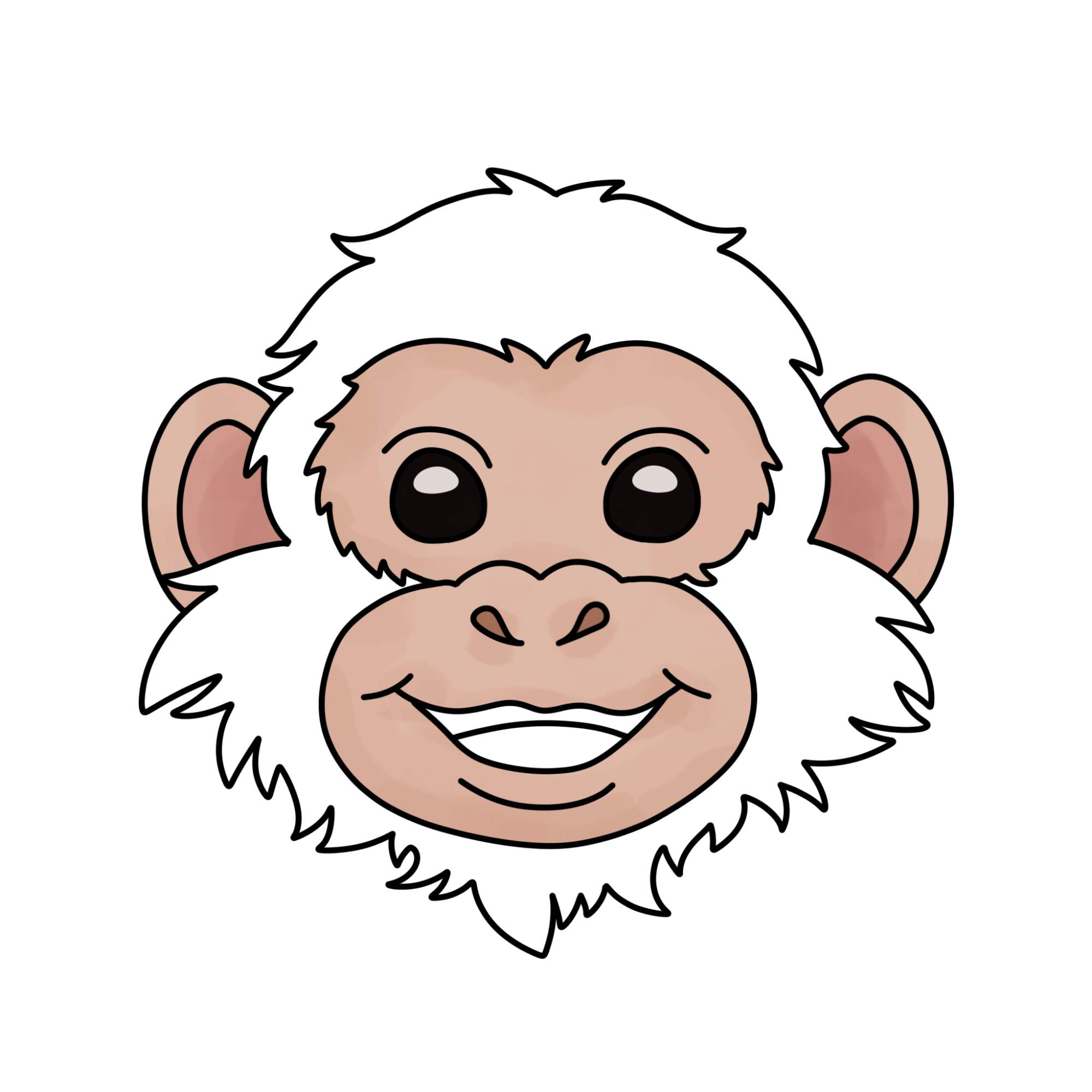 How to Draw a Monkey Face - Step-10