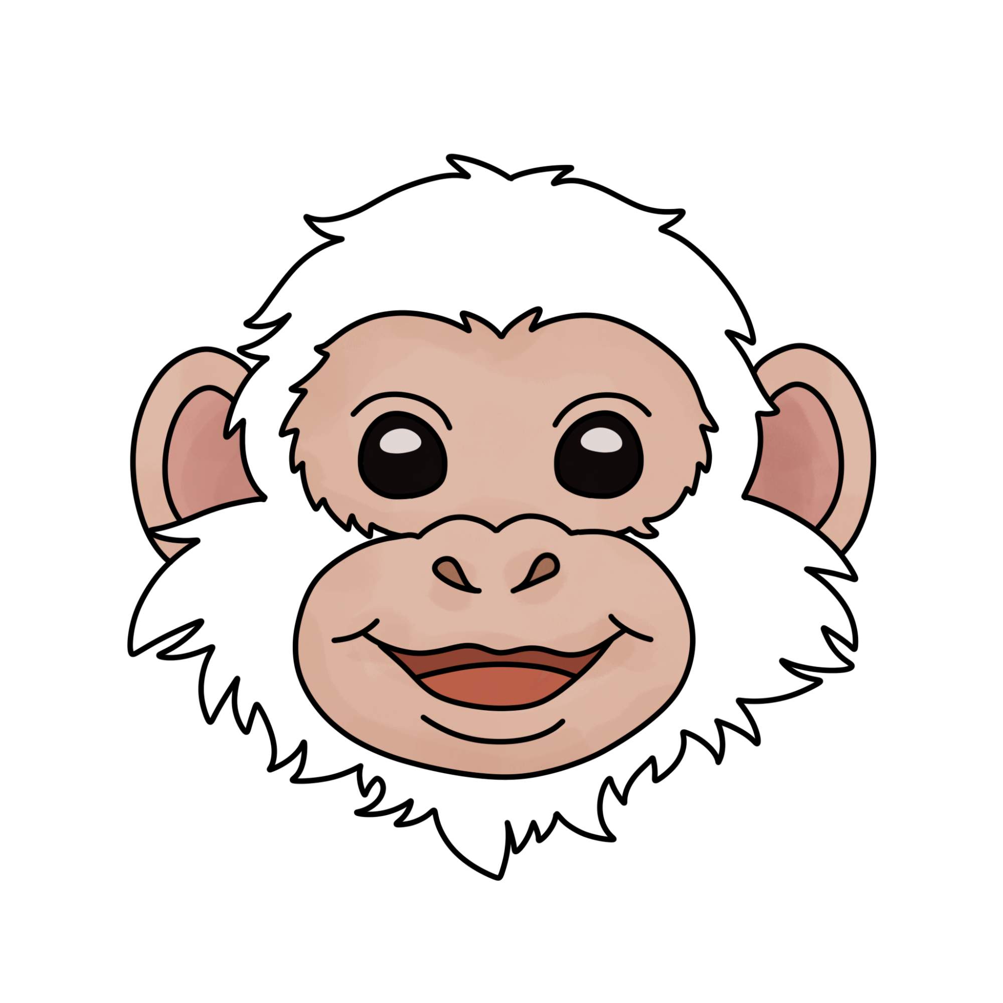 How to Draw a Monkey Face - Step-11