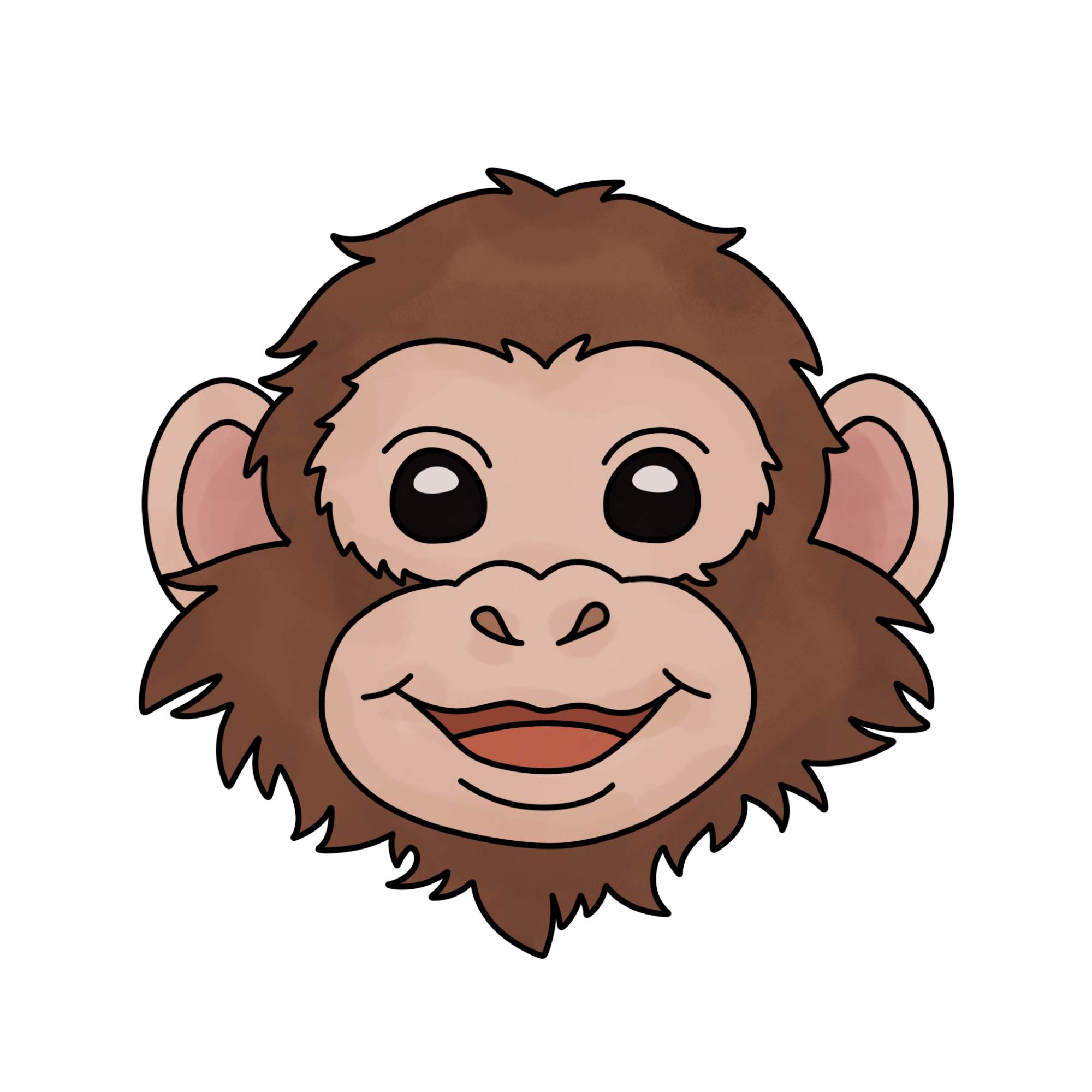 How to Draw a Monkey Face - Step-12