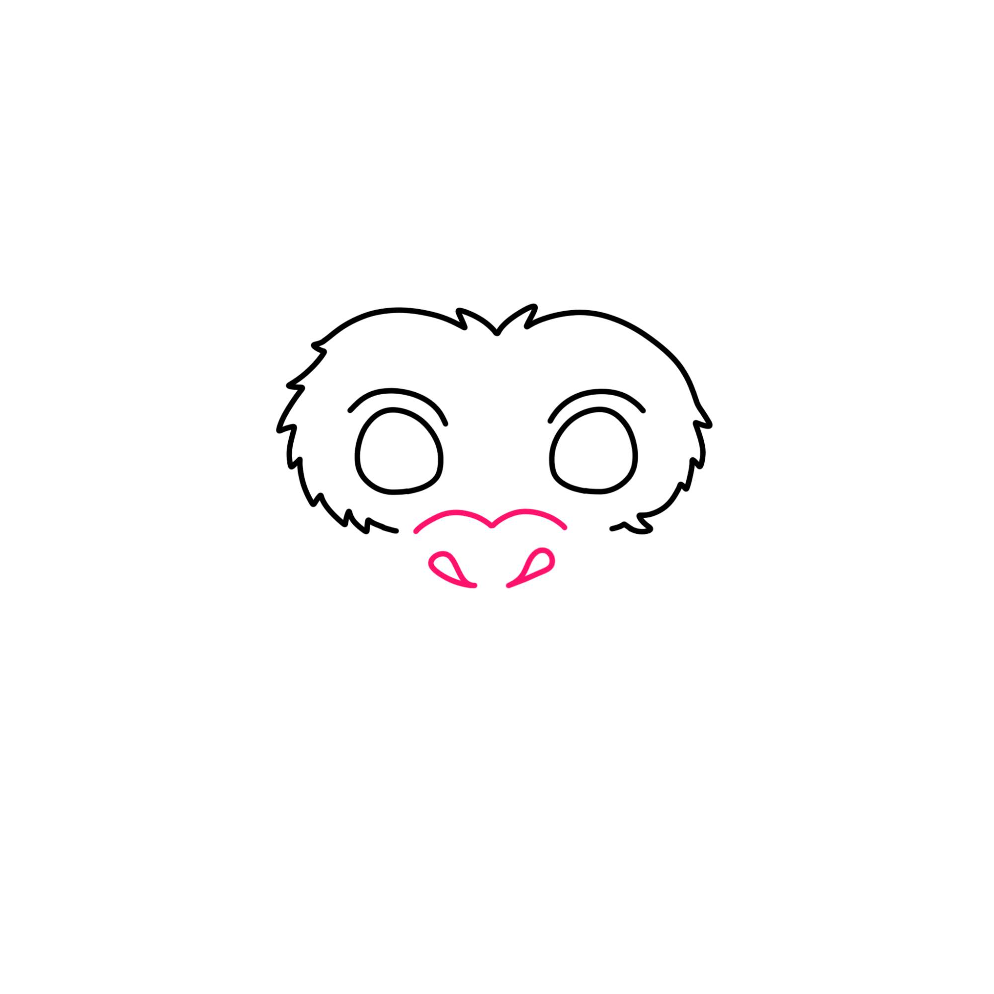 How to Draw a Monkey Face - Step-3