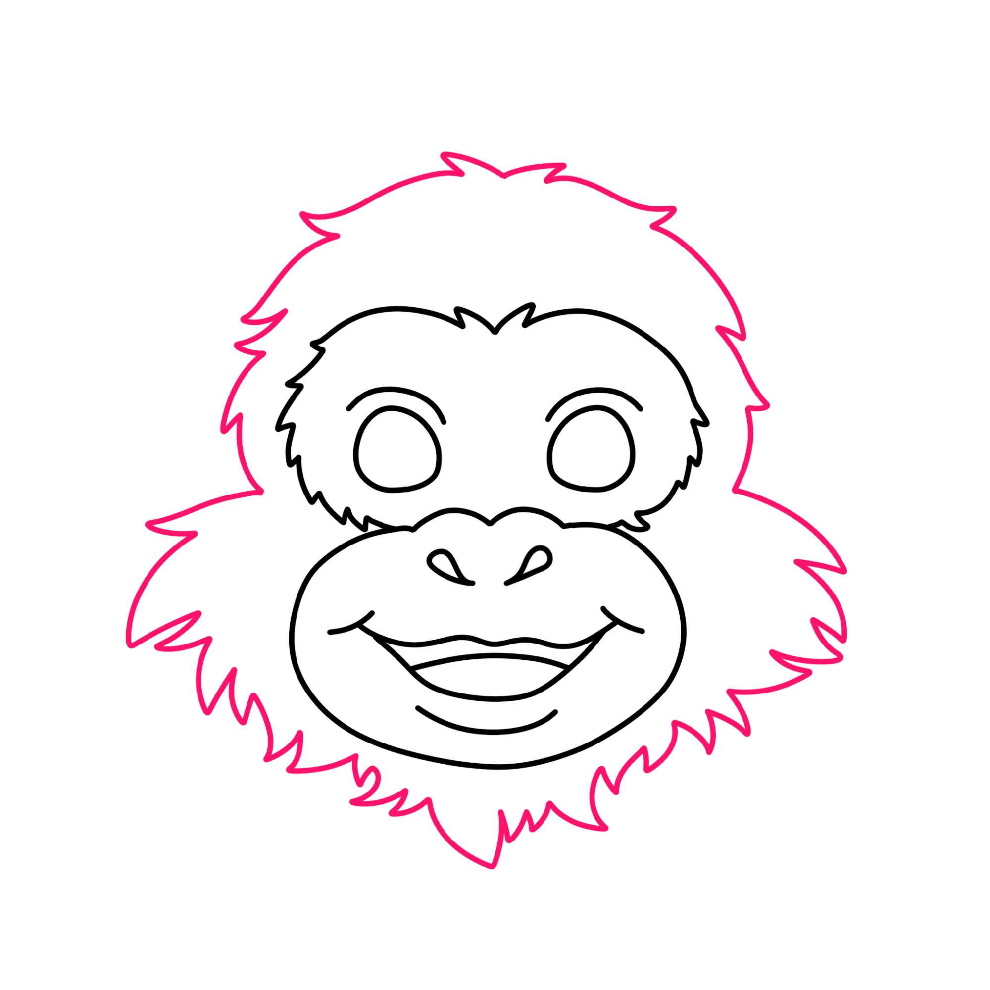 How to Draw a Monkey Face - Step-7