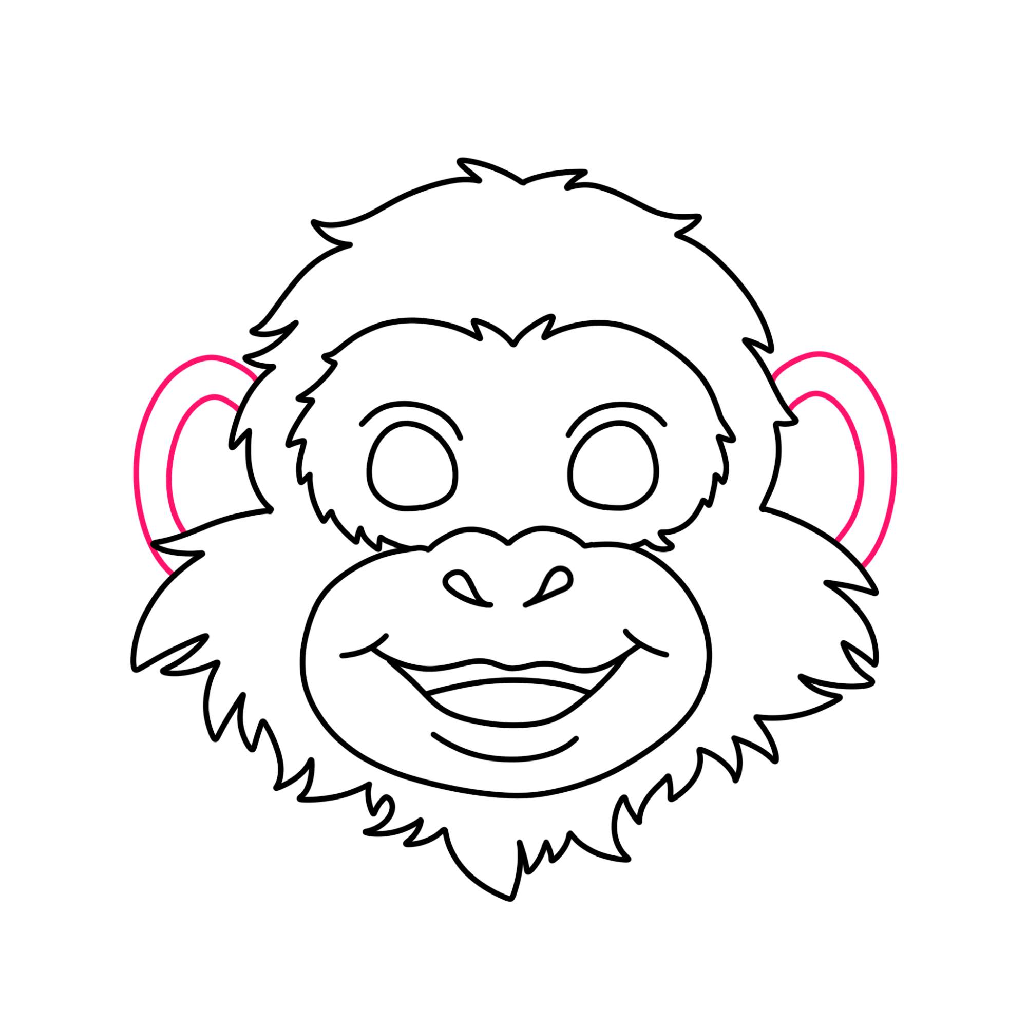 How to Draw a Monkey Face - Step-8