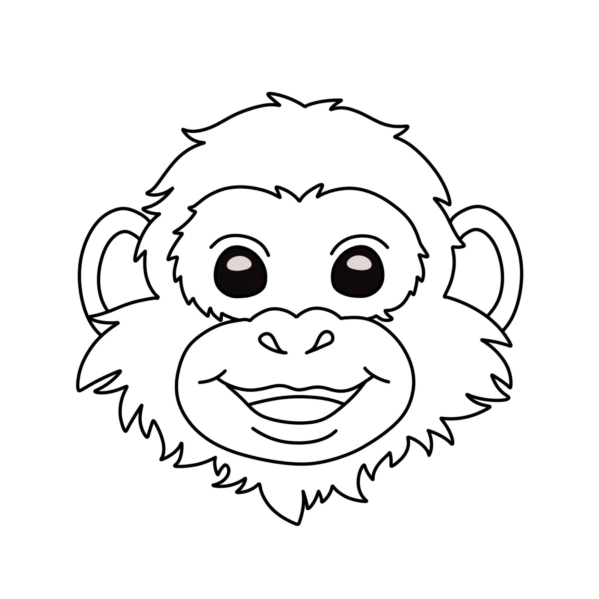 How to Draw a Monkey Face - Step-9