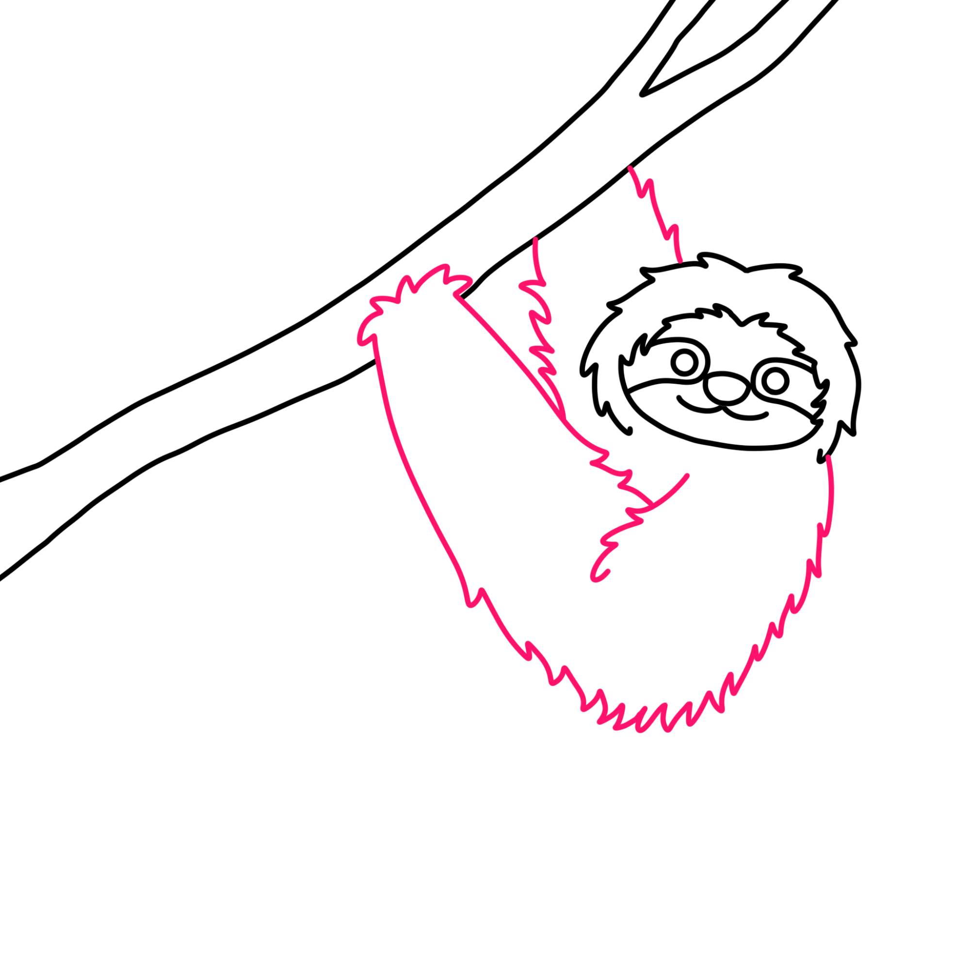 How to Draw a Sloth - Step-7