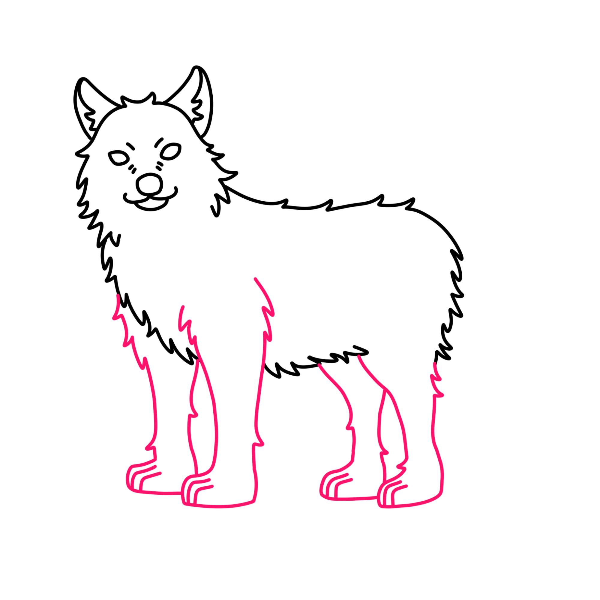 How to Draw a Wolf (easy) - Step-6