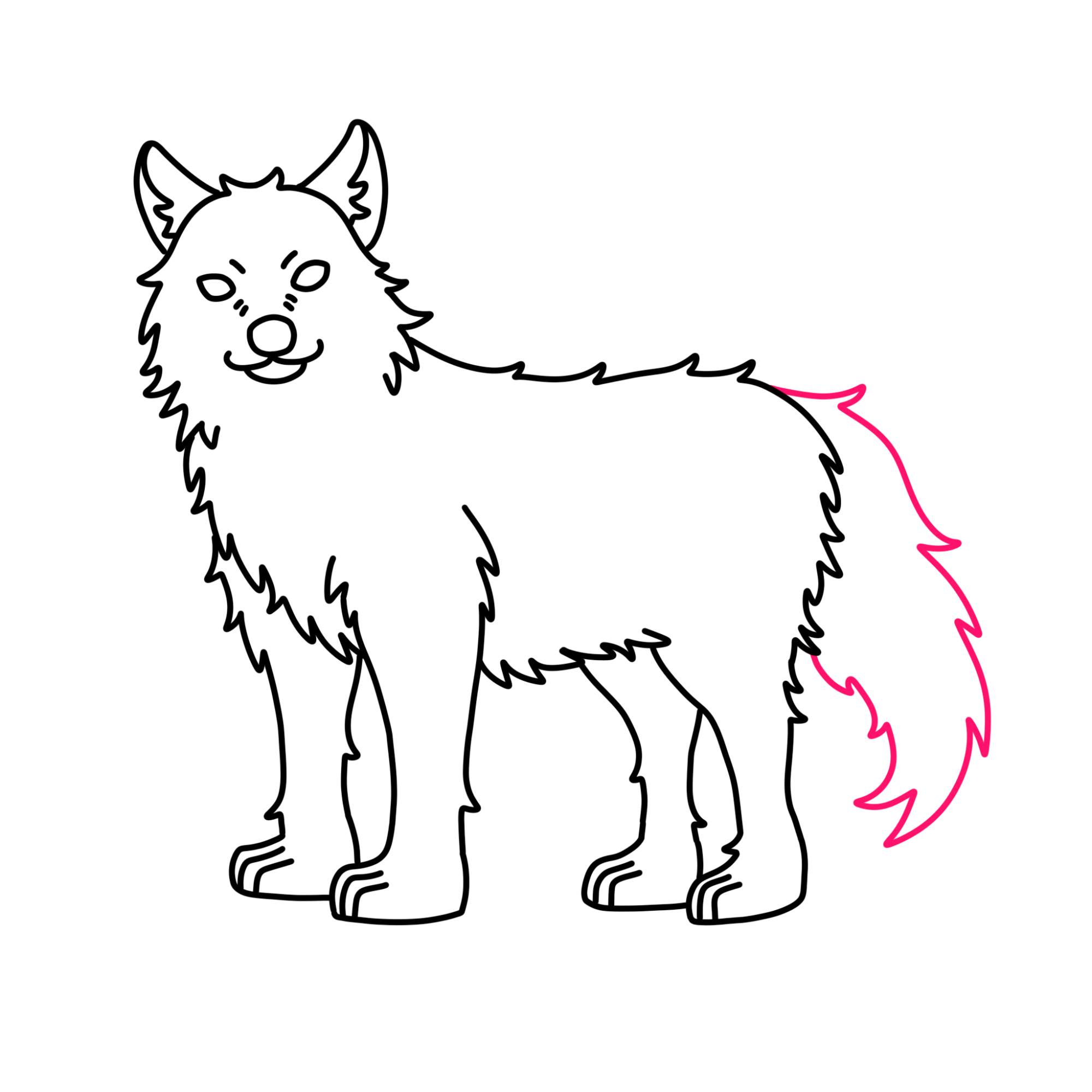 How to Draw a Wolf (easy) - Step-7