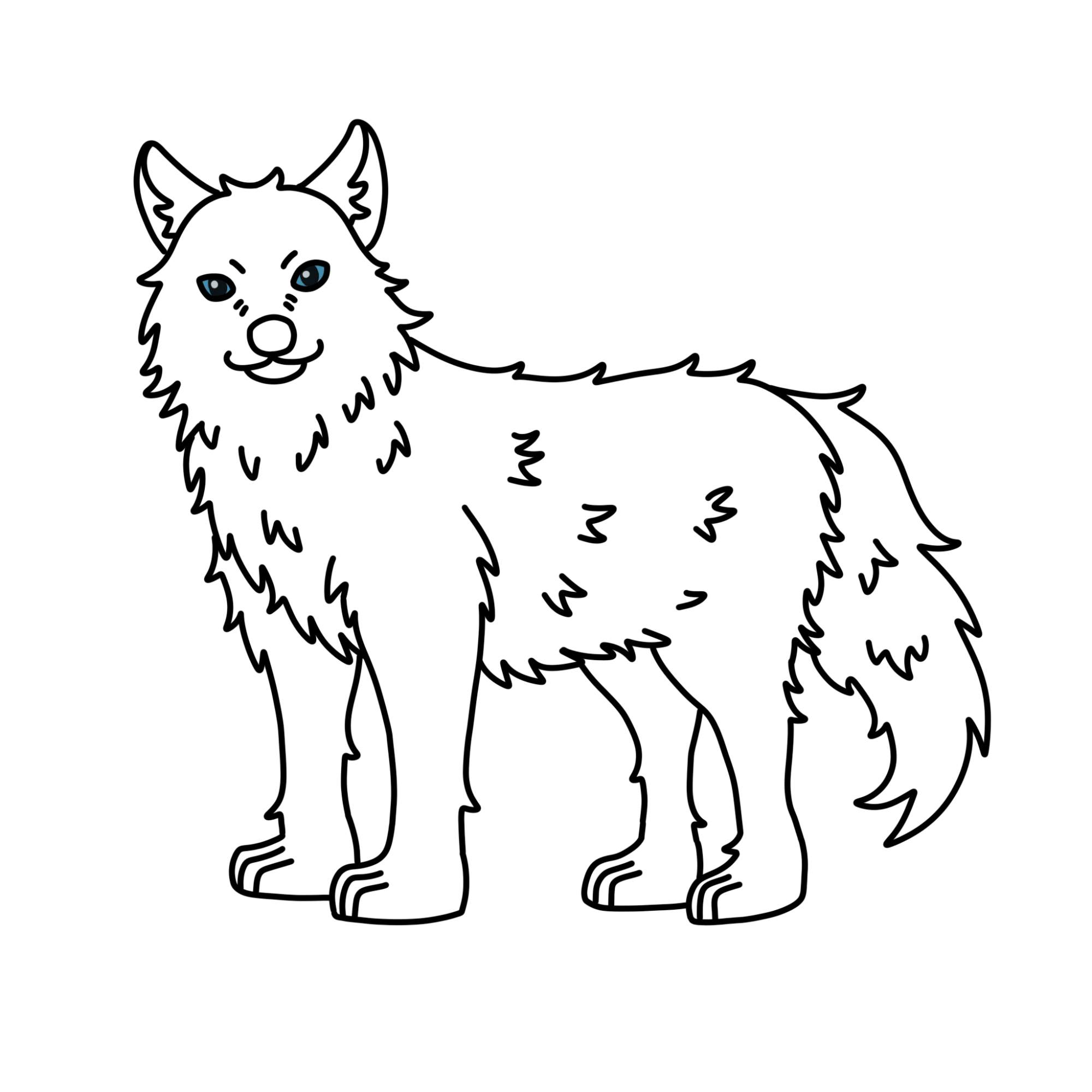 How to Draw a Wolf (easy) - Step-9